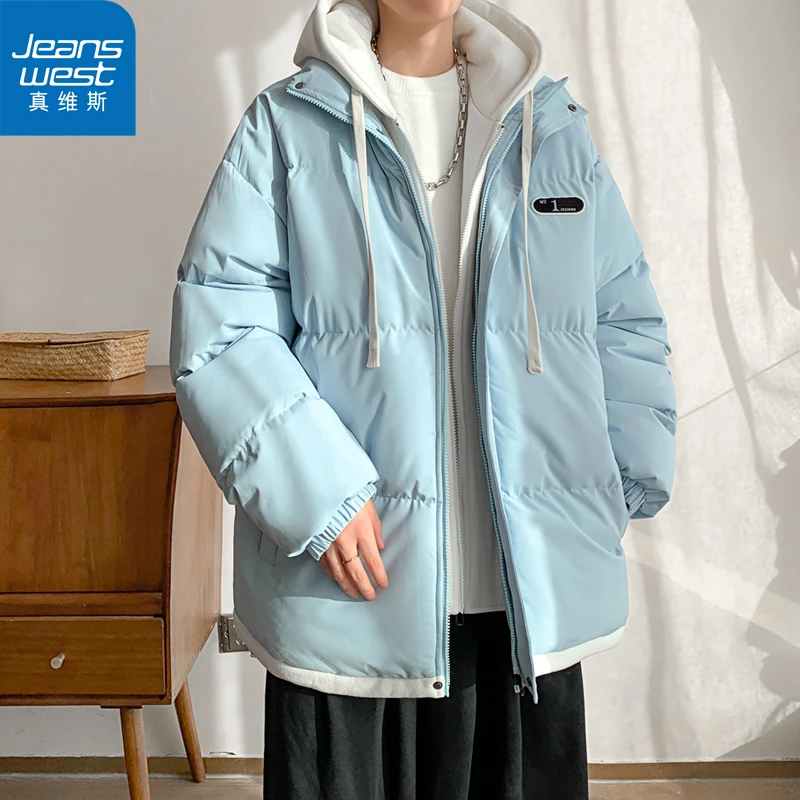 【真维斯】假两件连帽棉服男女秋冬加厚保暖宽松棉袄棉衣情侣外套潮