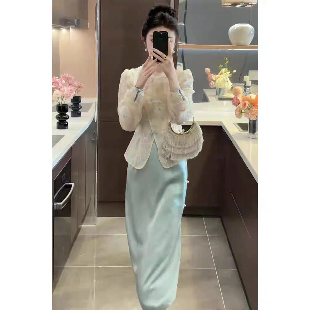 新中式国风时尚套装入秋穿搭一整套新款早秋上衣半身裙女装