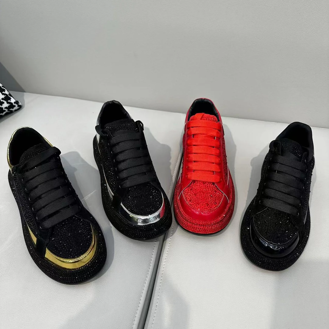 2024早春新款高温烫钻时尚男款潮流潮鞋 皮鞋码偏大一码