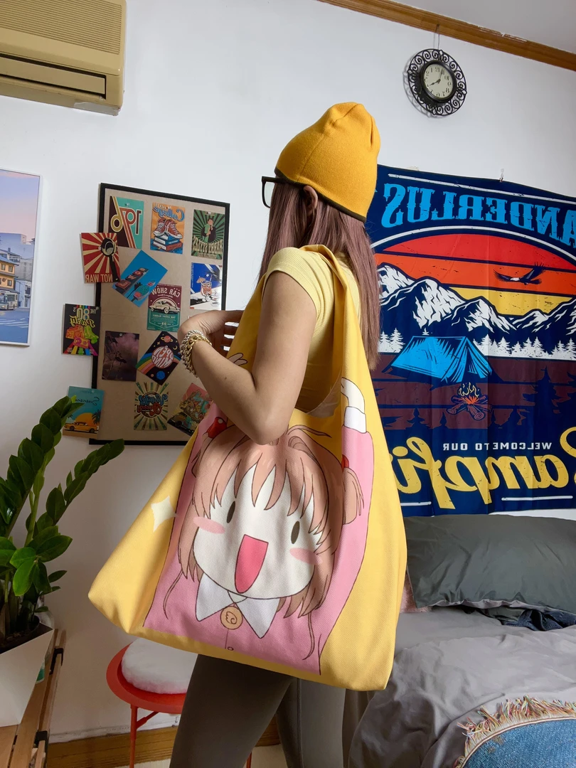 【大托特包】【送钥匙扣一个】百变小樱动漫卡通休闲单肩包