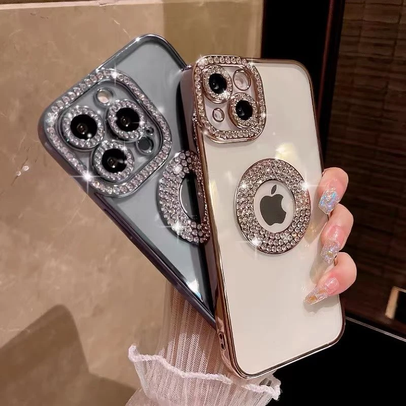 新款闪钻苹果13手机壳14promax奢华13pro全包iPhone15硅胶12女款
