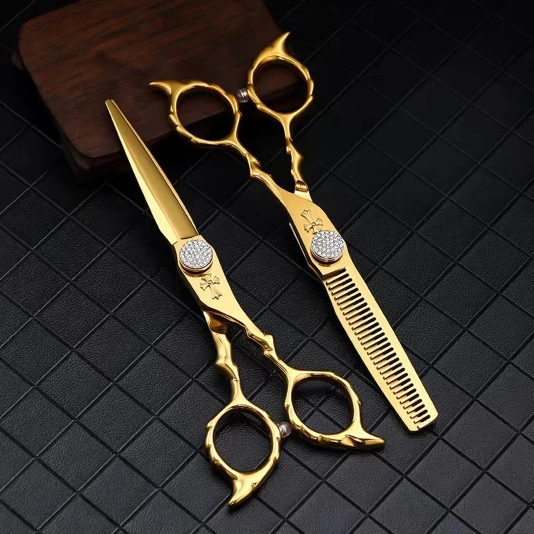 LH克罗心金色平剪牙剪无痕理发师专用发廊用品美发剪刀理发正品