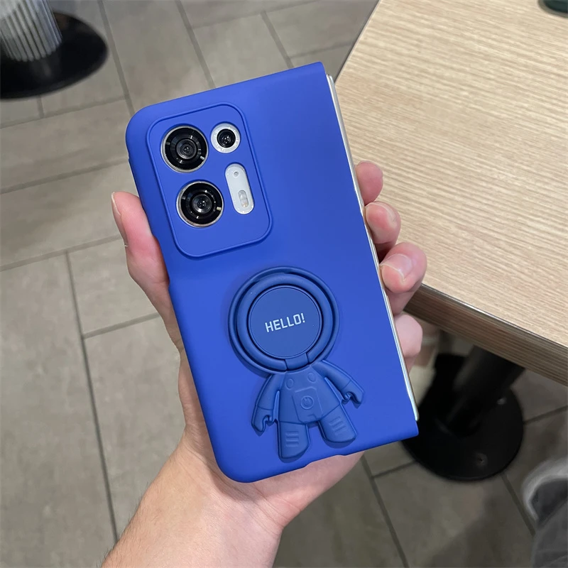 oppofindn2手机壳磨砂太空人旋转支架超薄OPPOFindN2肤感保护壳