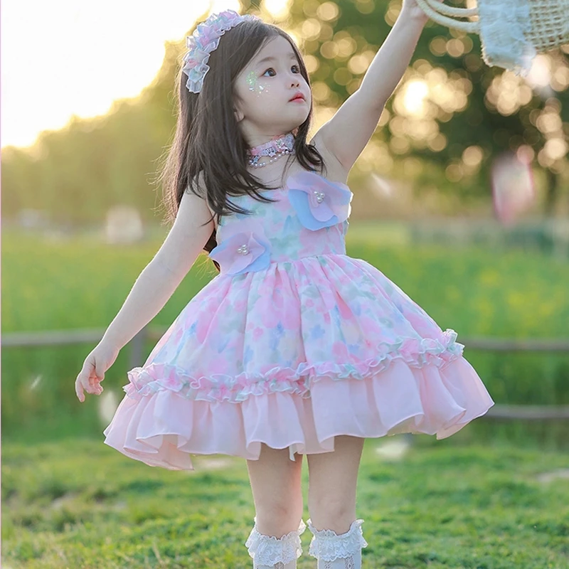 女童夏季洛丽塔吊带连衣裙周岁儿童女宝宝可爱lolita礼服蓬蓬裙