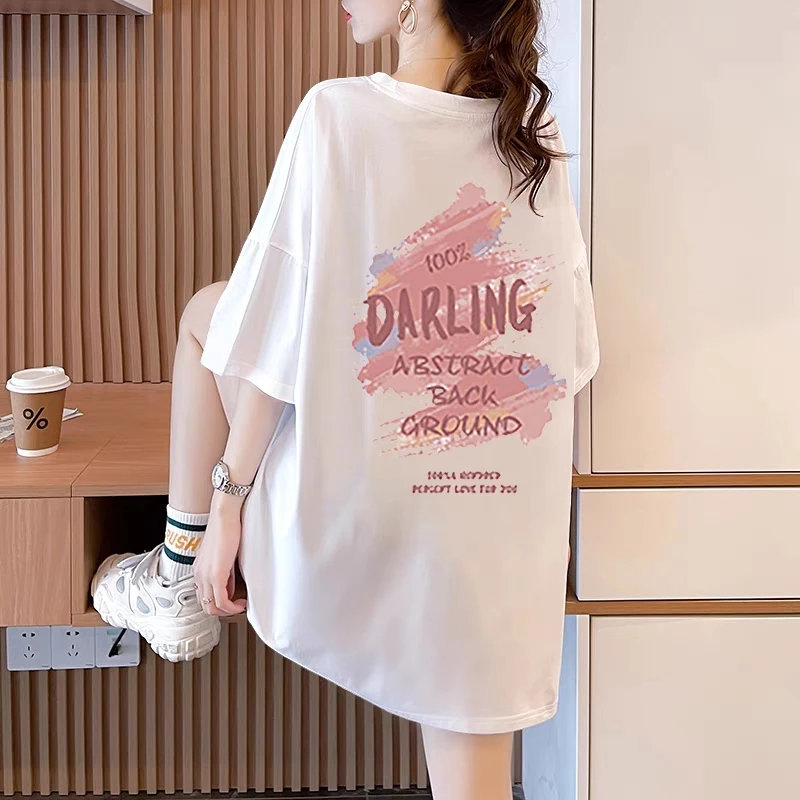 纯棉孕妇夏装短袖t恤中长款时尚哺乳衣辣妈款产后宽松喂奶衣服潮