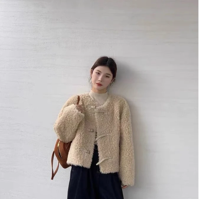 【玛莎】秋冬网红新款气质时尚百搭长袖厚外套5263#