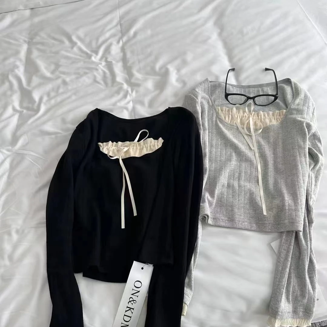 提花针织韩系修身百搭显瘦气质小衫#8239气质