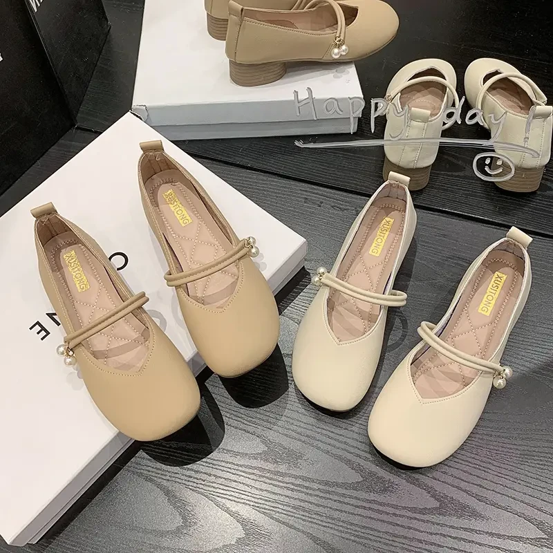 【S2025】2025新款单鞋玛丽珍仙女配裙子小皮单鞋女春秋晚晚风温柔q