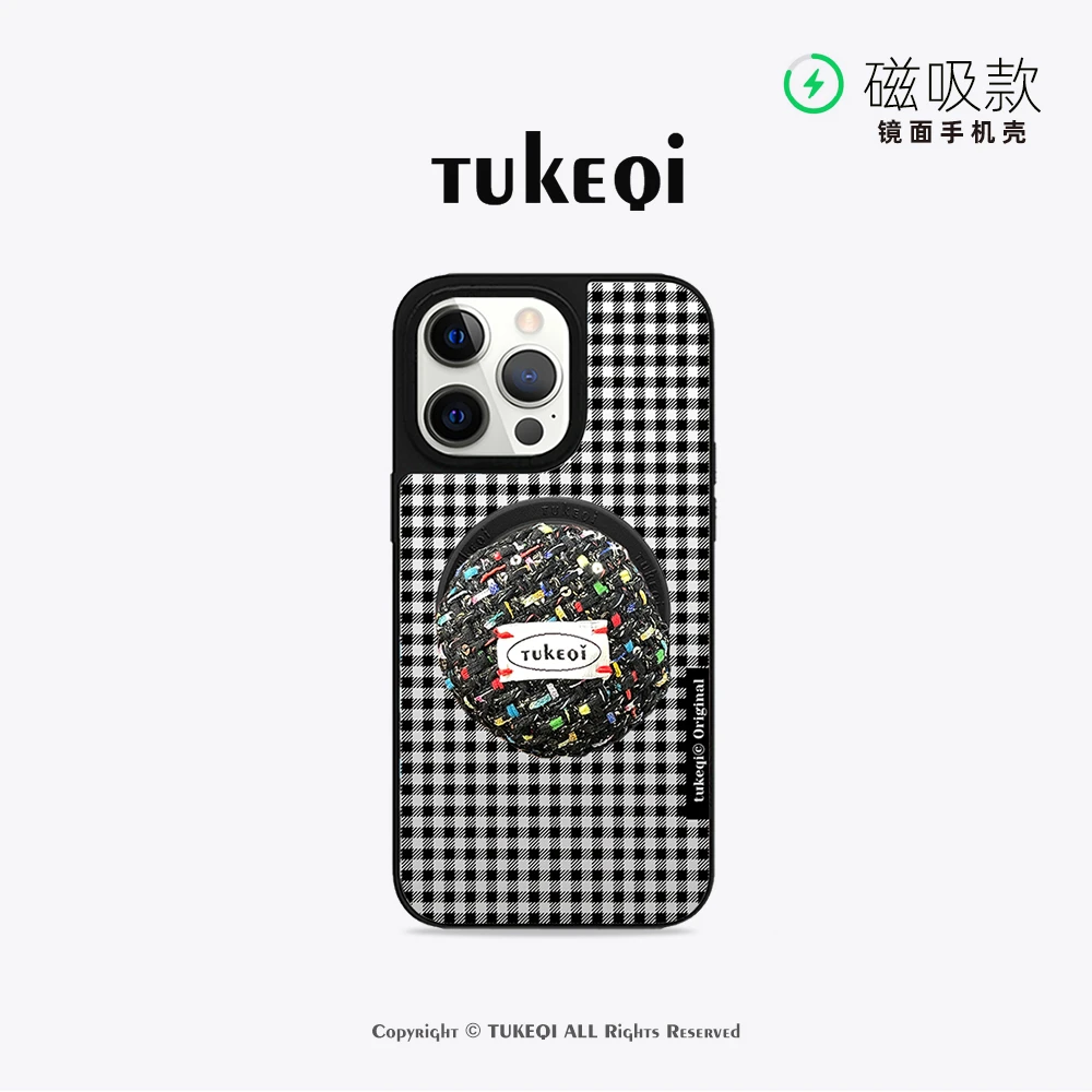 晶透黑新款适用苹果镜面手机壳小众ins风保护壳高级情侣壳