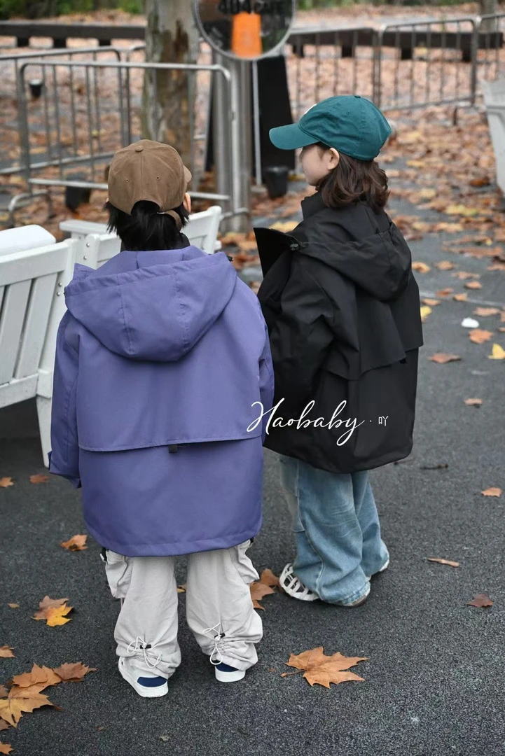 【haobaby】2024拉链设计三合一可拆卸工装风儿童羽绒服1035