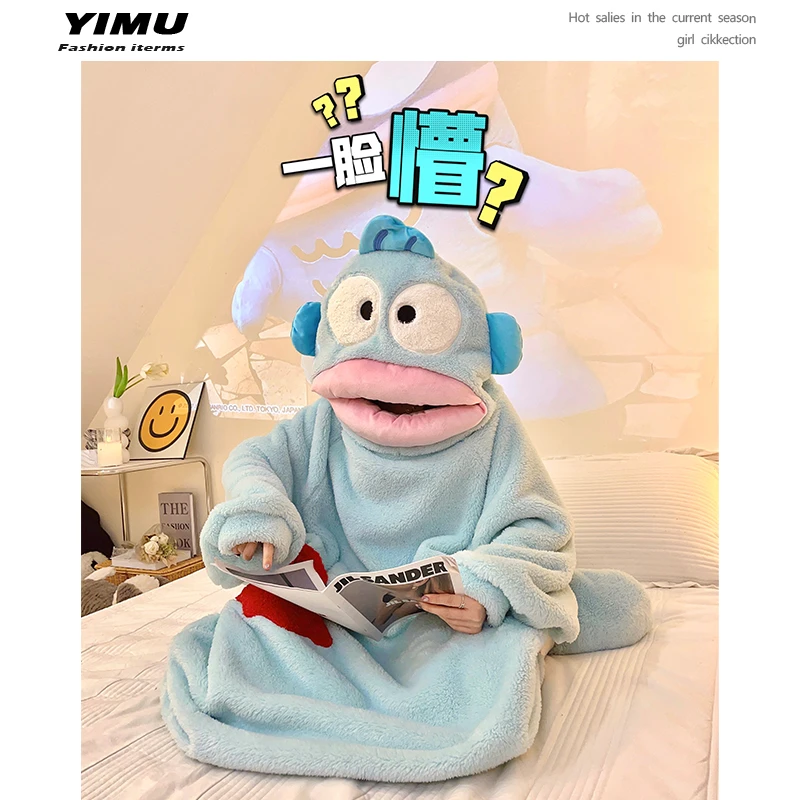 小丑鱼长毛绒睡衣连体秋冬季女装扮聚会搞怪卡通情侣睡袍加大码男