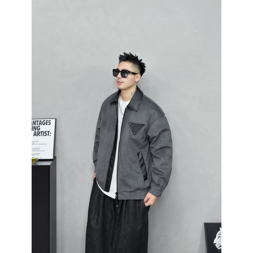 腿姐-9711-冬季新款时尚百搭简约小标外套