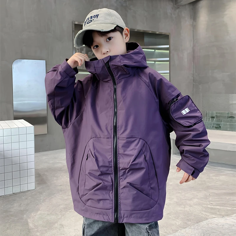 男童工装外套风衣春秋款6-12岁中大童男孩帅气儿童秋装上衣洋气潮