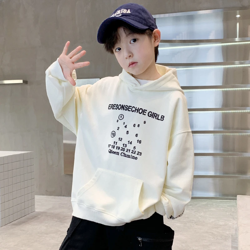 男童连帽卫衣春秋款儿童上衣6-12岁男孩帅气中大童洋气秋季打底衫