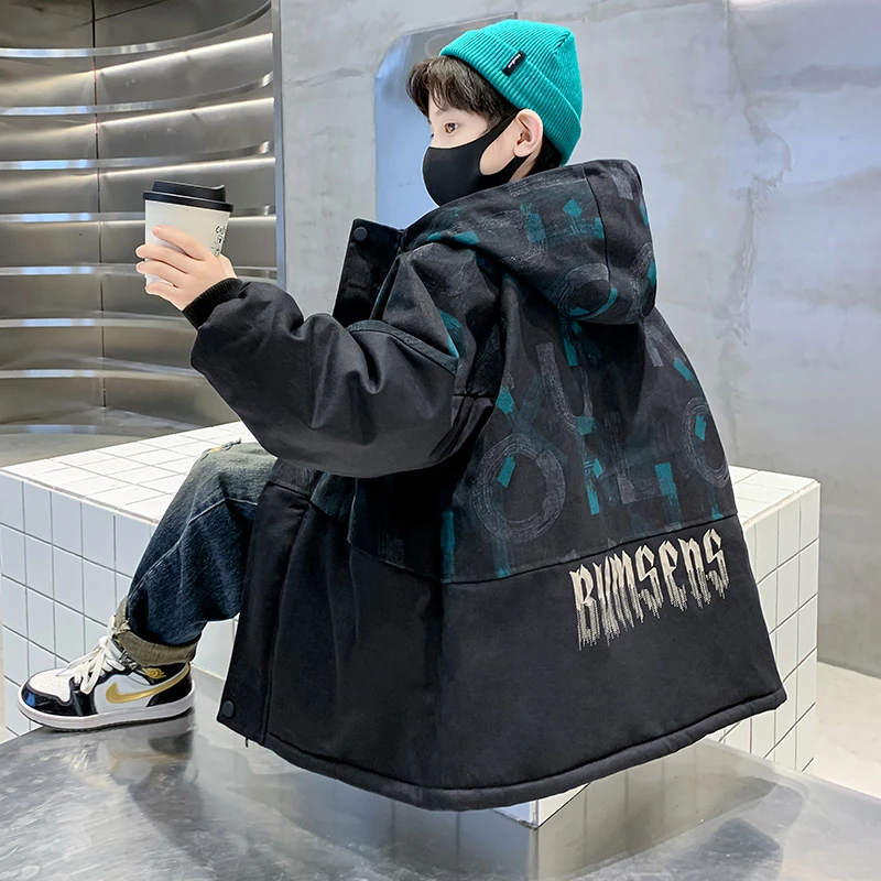 男童外套秋冬款加绒加厚2025新款11中大儿童冬季风衣12男孩洋气潮