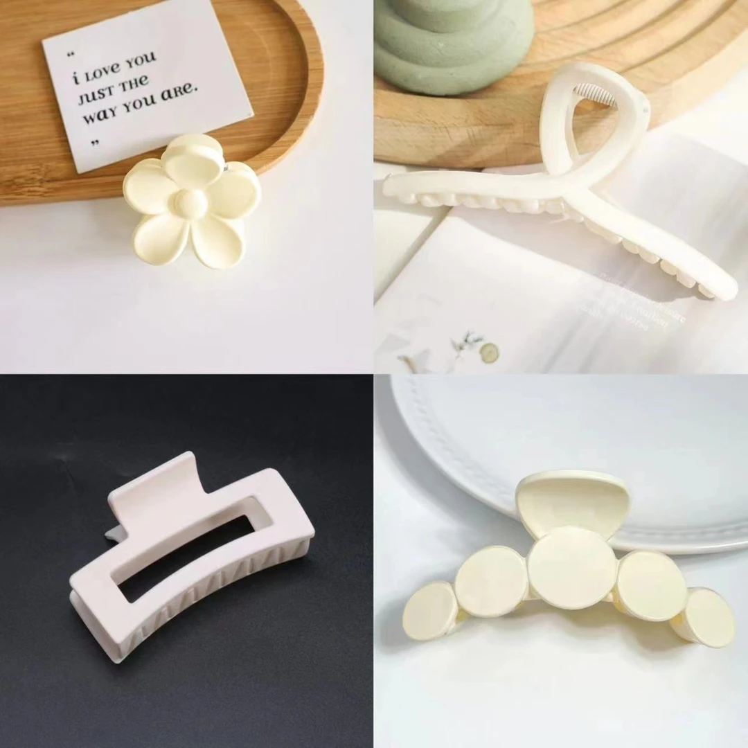 4件套 抓夹发夹气质ins法式优雅复古白色发饰简约时尚