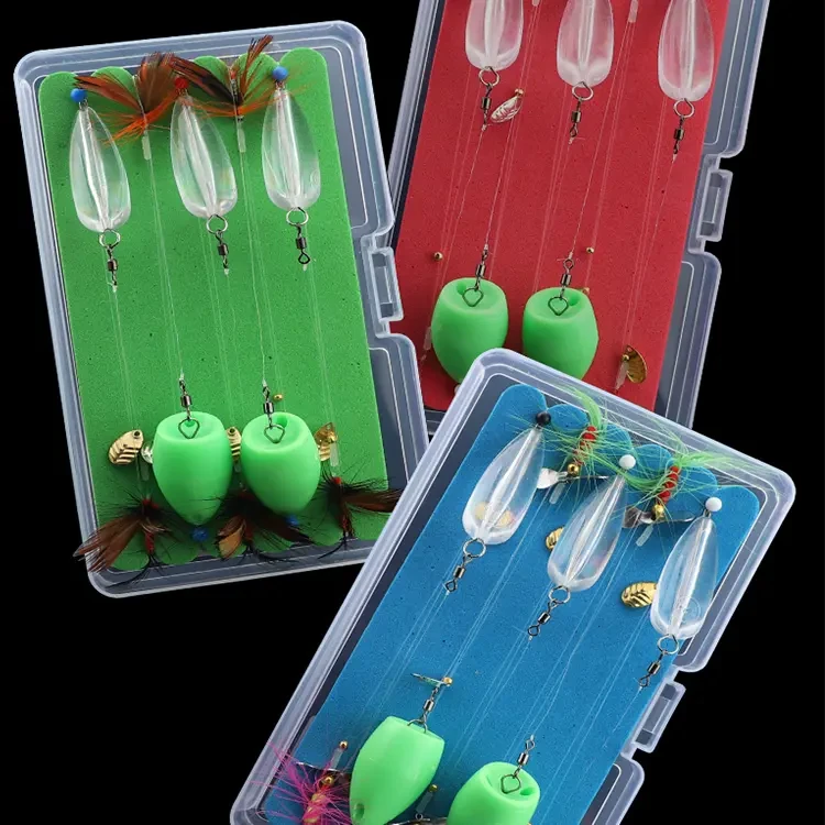 盒装路亚瓜子亮片钓组飞蝇钩成品线组白条钓马口钓组套装饵翘嘴