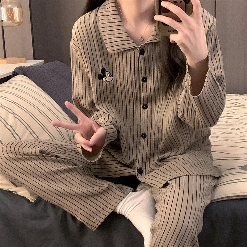 睡衣女爆款2024新款春秋季长袖卡通长裤云朵棉大码胖mm宽松家居服