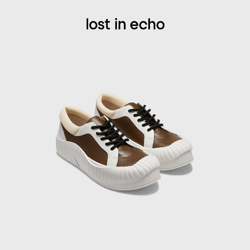 【lost in echo】设计师款不规则波浪流线边厚底休闲鞋女