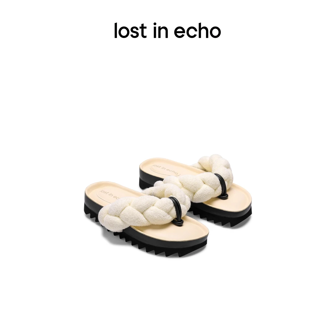 【lost in echo】胶囊系列百搭夏季外穿麻花结分趾夹脚厚底人字拖鞋
