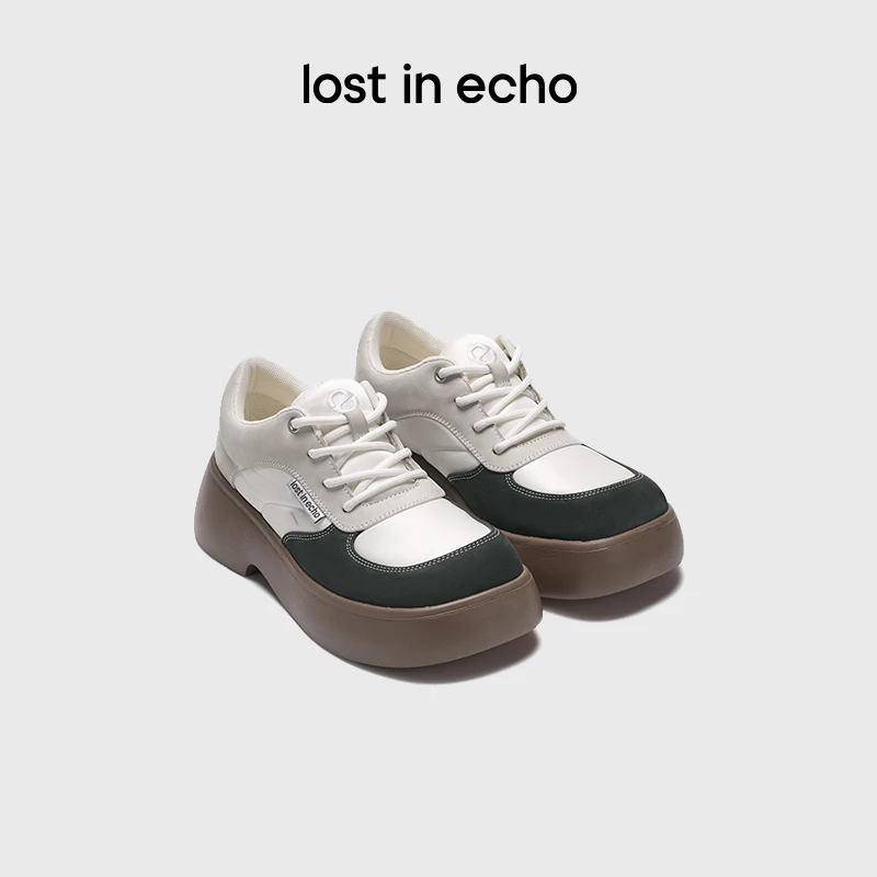 【lost in echo】设计师品牌圆头厚底面包板鞋百搭女款休闲时尚