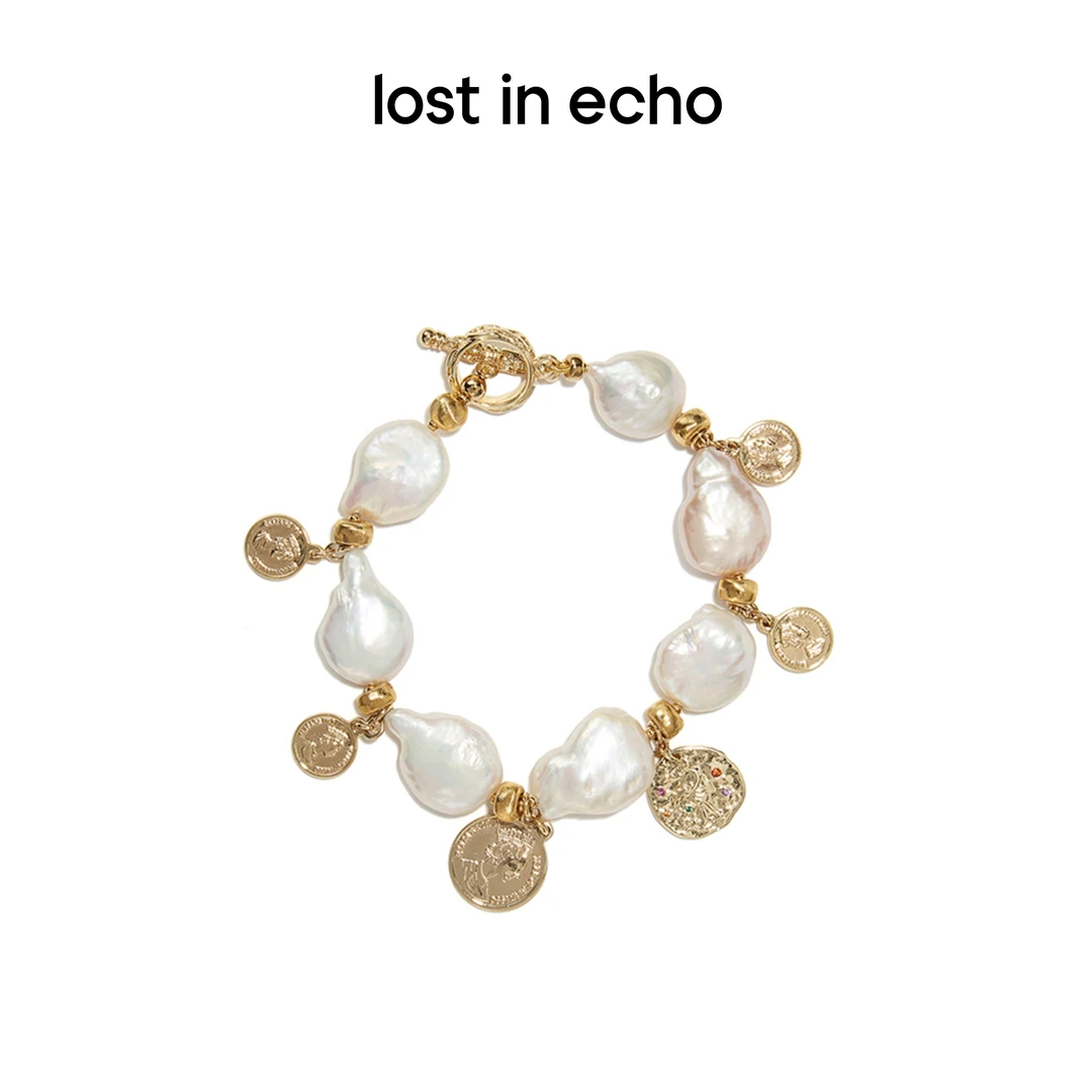 【lost in echo】 铜合金合成锆石手链巴洛克不规则手链