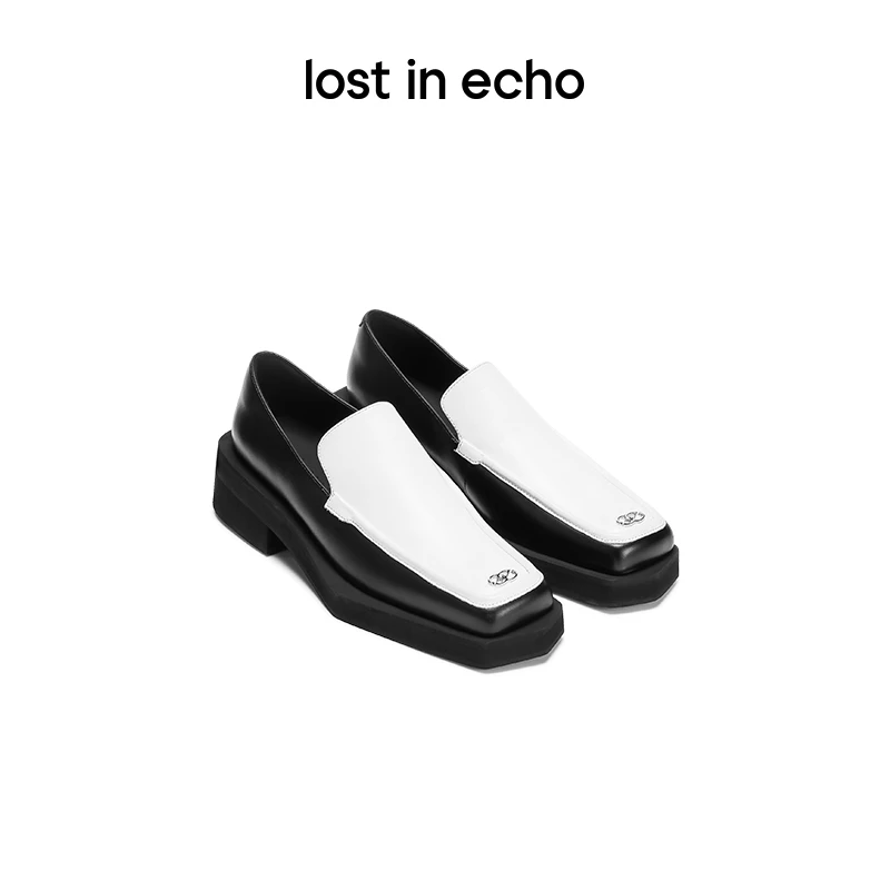【达人专属】lost in echo设计师品牌方头滚边切面底乐福鞋吸烟鞋