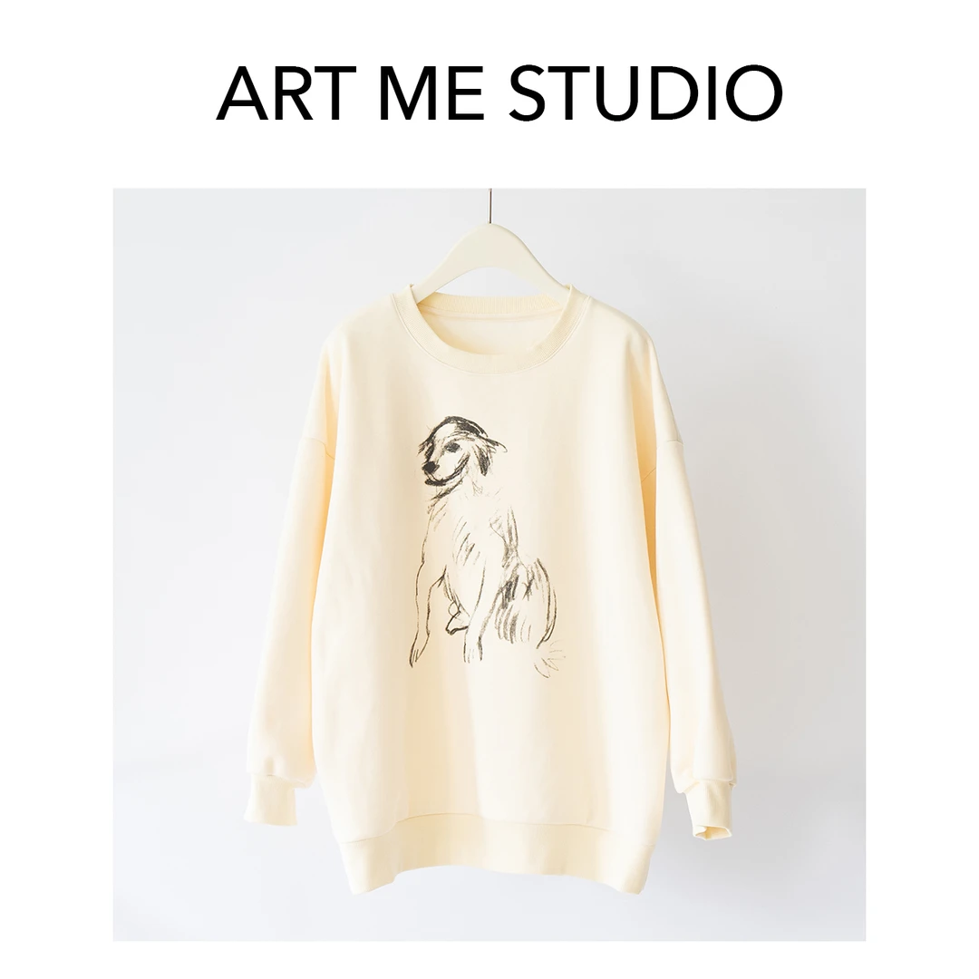 ART ME 瓜瓜呀【狗狗卫衣】春秋长袖纯棉时尚休闲百搭印花圆领i009