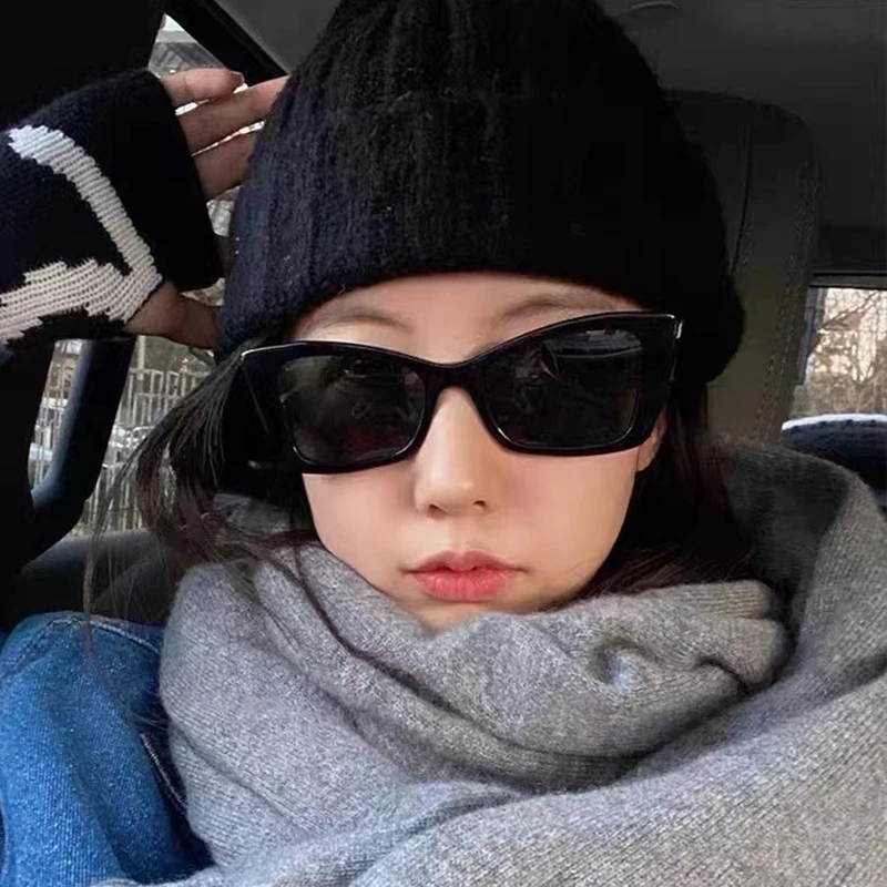 凹造型猫眼个性墨镜女ins风复古大框高级感嘻哈拍照遮阳太阳眼镜