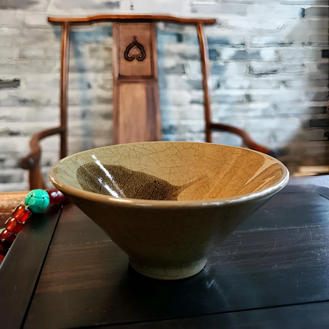 茶叶末《片片枫叶情》斗笠建盏