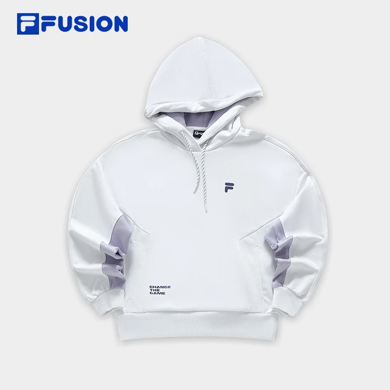 FILA FUSION斐乐潮牌针织连帽上衣 冬潮流拼接宽松卫衣T11W341210