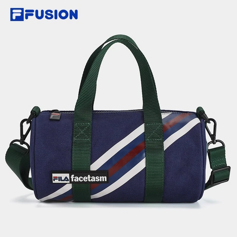 FILA FUSIONFACETASM斐乐情侣款挎包24春新圆筒手拎包T13U417121