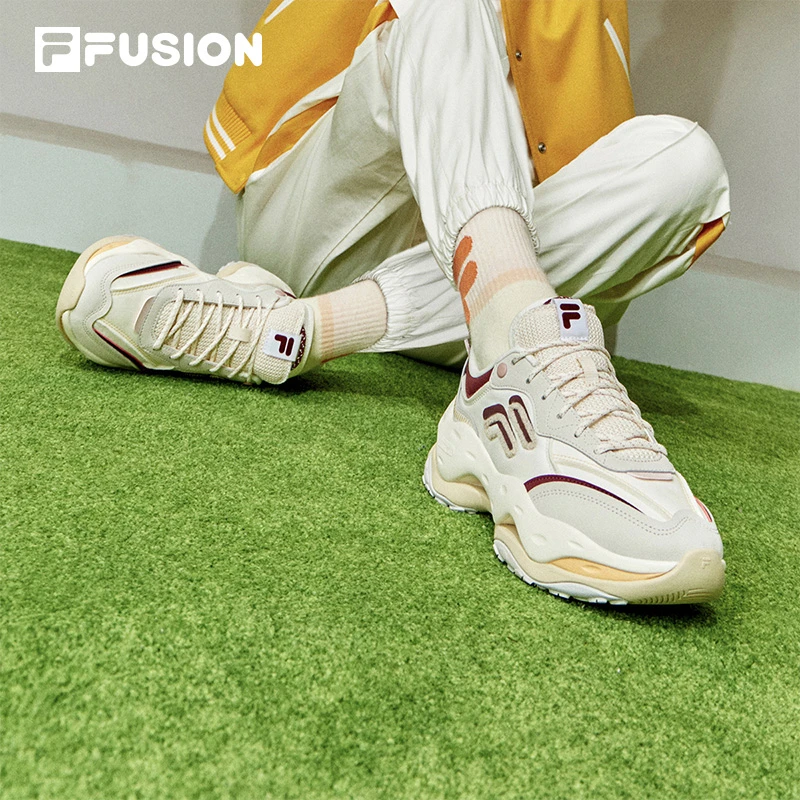 FILA FUSION斐乐<芝士2代>新款低帮缓震情侣老爹鞋子T12W311103