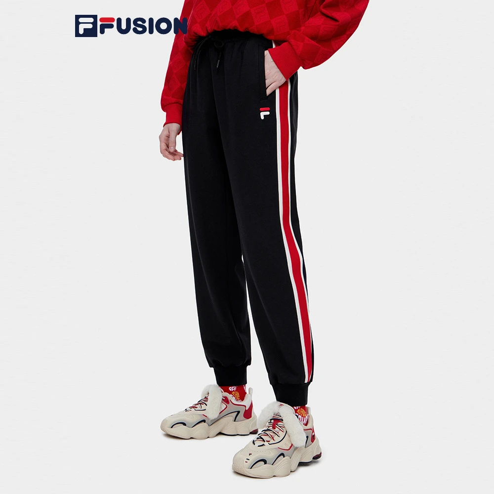 FILA FUSION斐乐潮牌女针织长裤2023秋新款运动休闲裤T11W313602