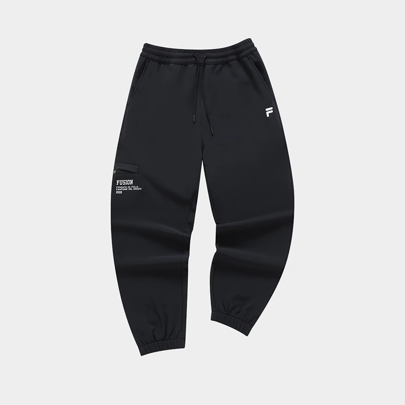 FILA FUSION斐乐潮流男子秋冬舒适针织束脚长裤运动裤T11M345802