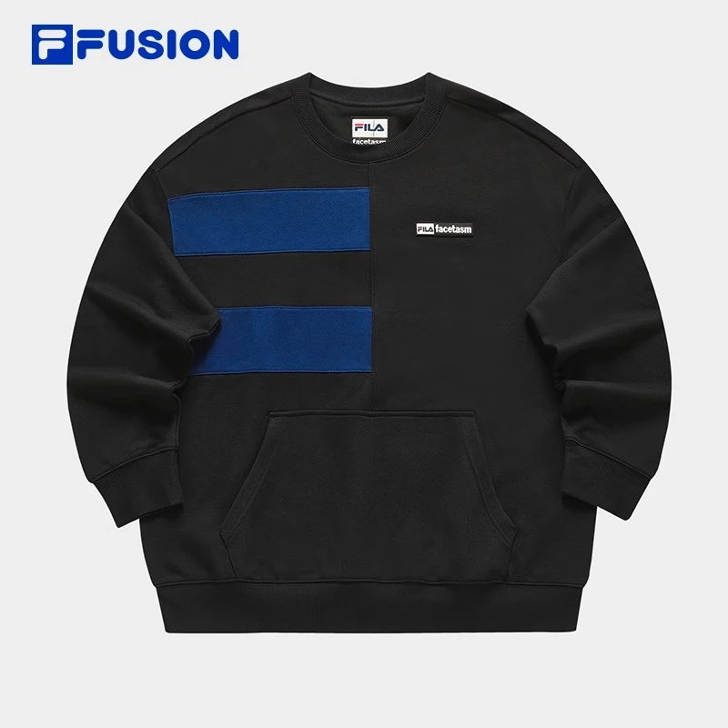 FILA FUSIONx FACETASM男卫衣2024秋新款针织套头衫T11M417203