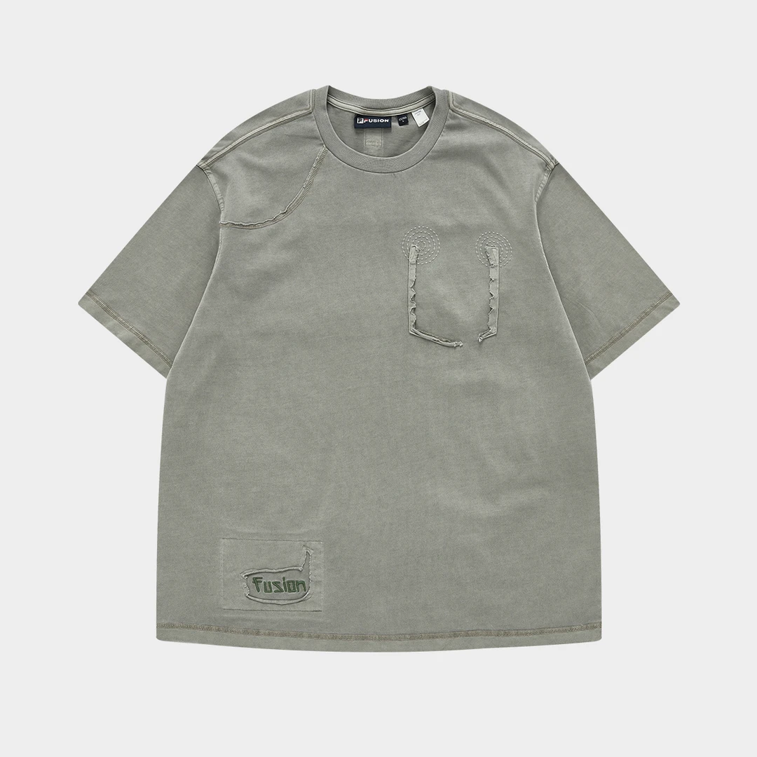 FILA FUSION斐乐T恤潮流男女款休闲运动针织夏季短袖衫T11U331102