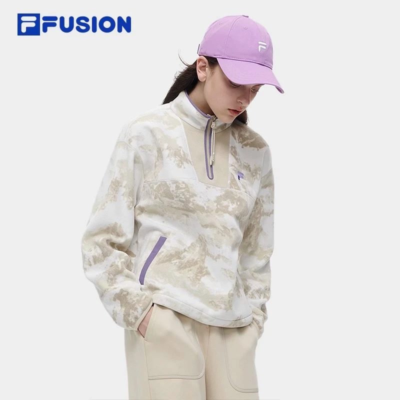 FILA FUSION斐乐女装上衣女 冬款时尚休闲宽松加绒外套T11W341206