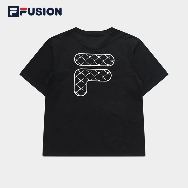 FILA FUSION斐乐时尚夏宽松休闲印花百搭情侣装短袖T恤T11U326102