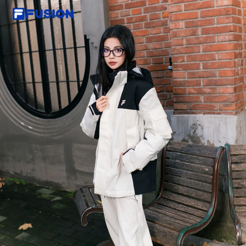 FILA FUSION斐乐潮牌情侣款梭织上衣两件套25冬季新款T11U443908F