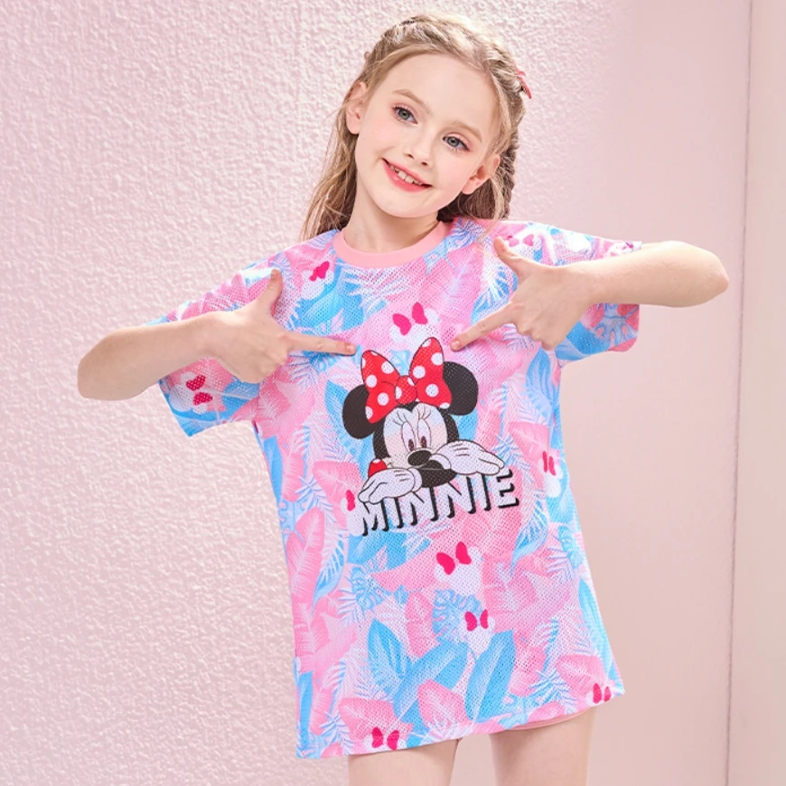 【蜜糖优选】SM230456迪士尼儿童分体游泳衣中大童罩衣泳装三件套