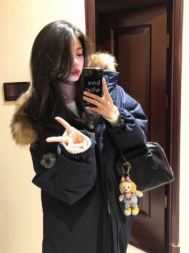 24年很火的流行大毛领美式工装派克棉服外套学生情侣冬季加厚