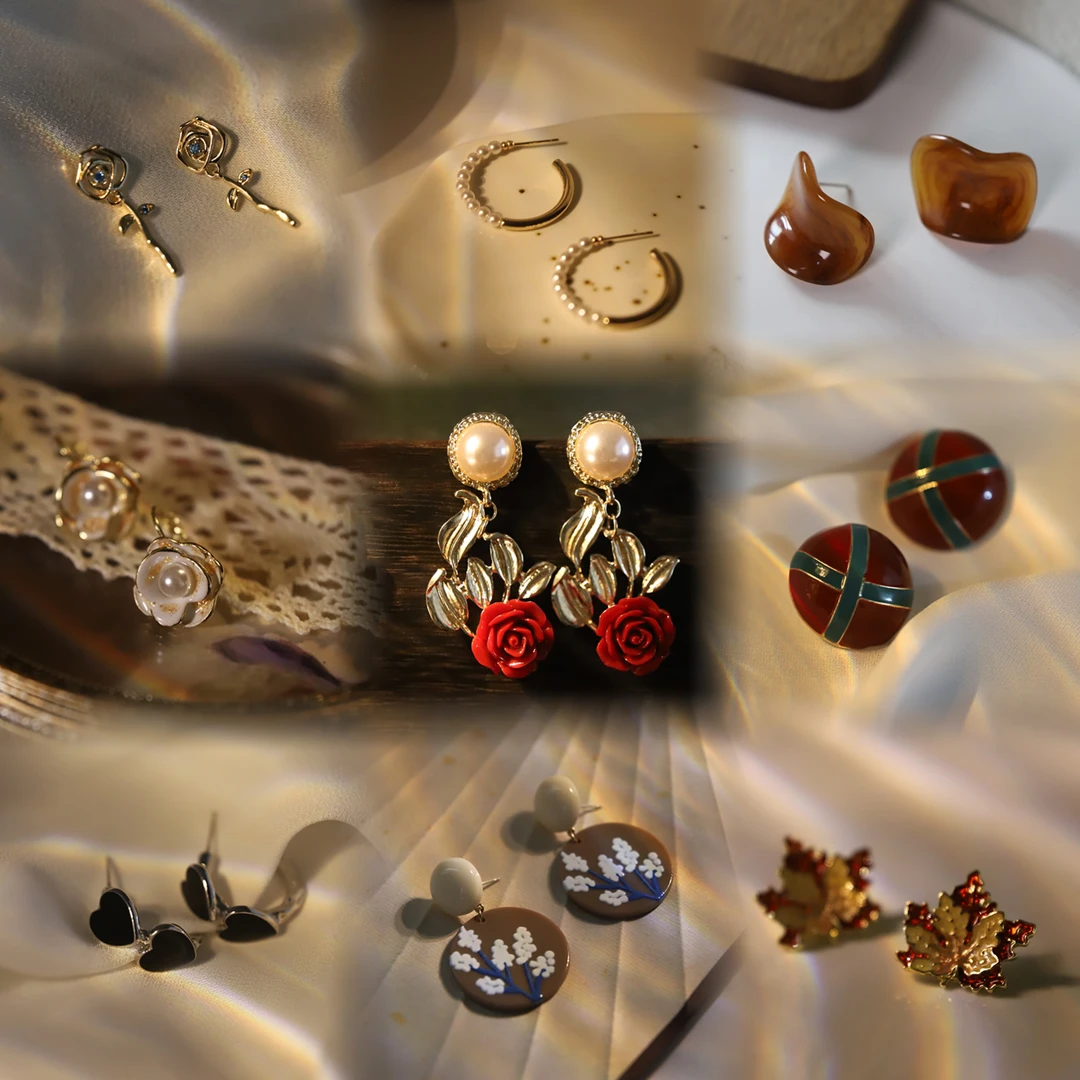 合金耳饰 【孤品】2023新款设计款耳饰高级感耳钉温柔大气简约百搭