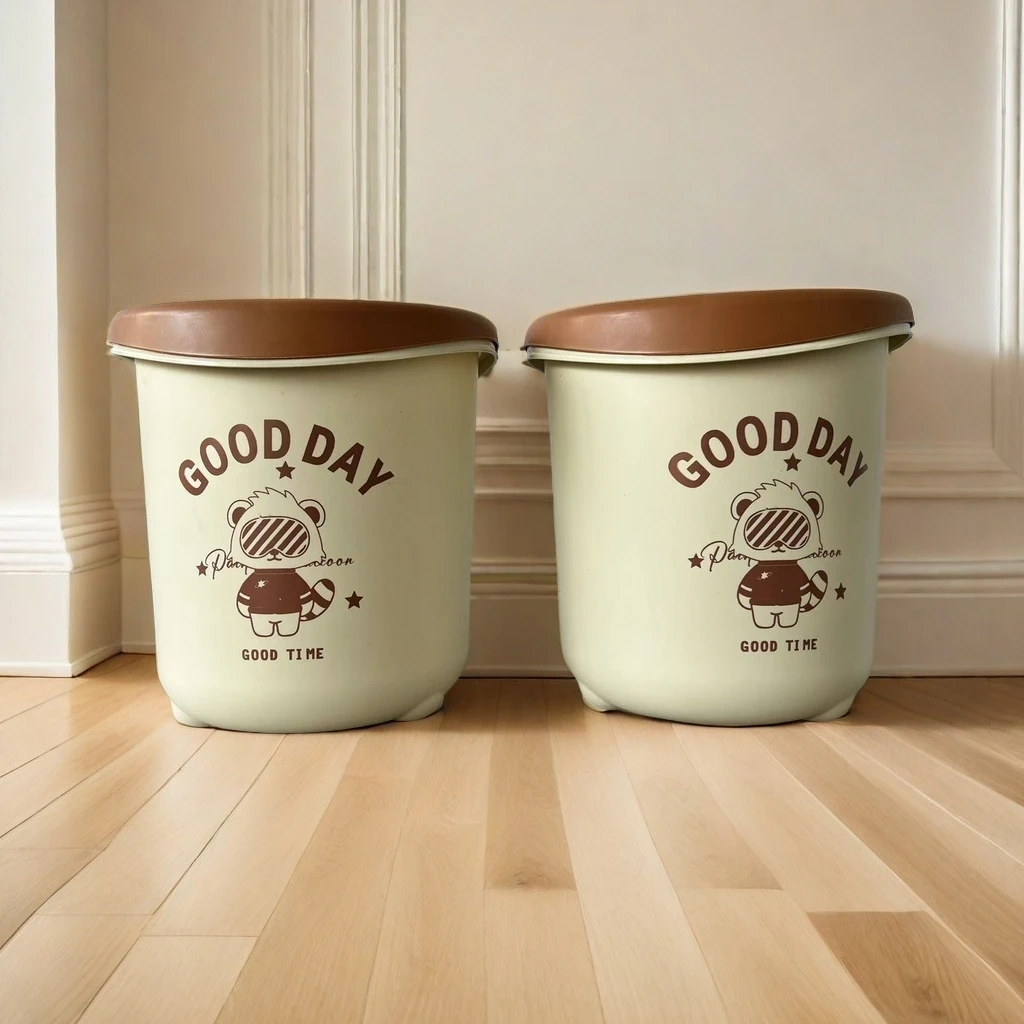 【拍一发二】卡通小狸猫家用厨房卧室垃圾桶【破损联系客服补发】】