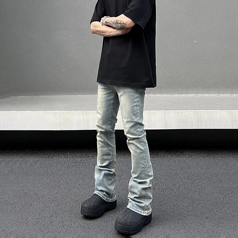 美式直筒显瘦弹力牛仔裤男薄款高街vibe修身百搭cleanfit裤子潮