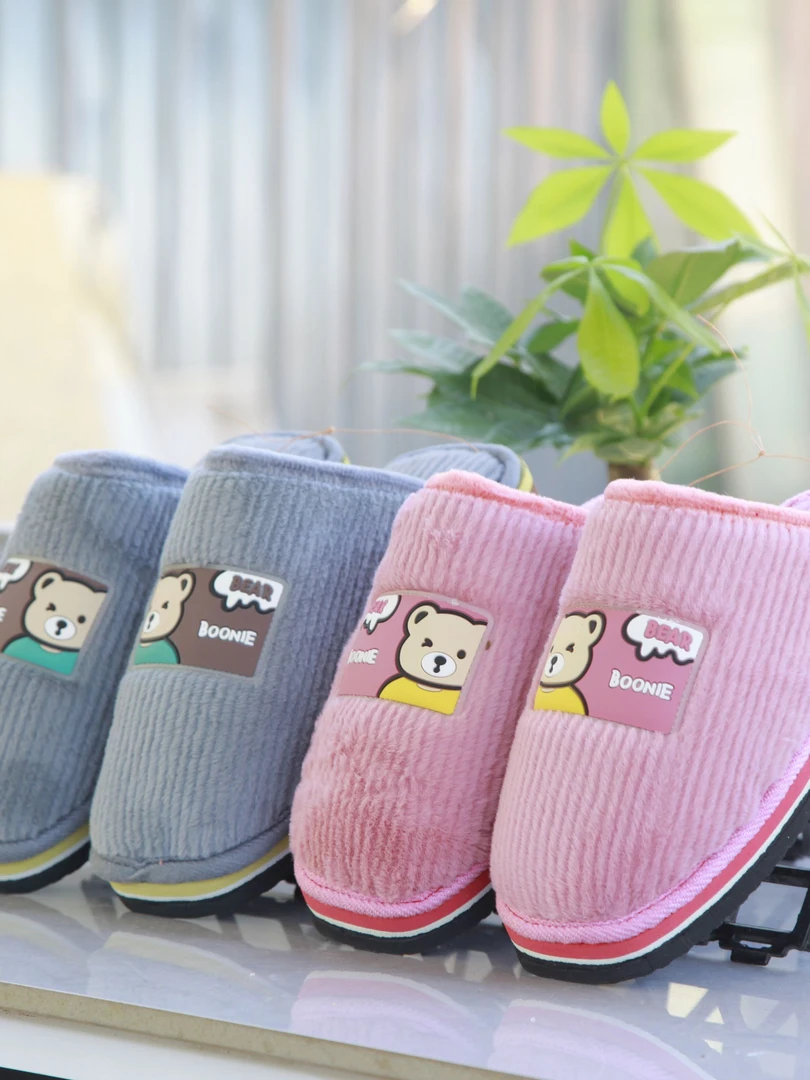 5双新款芽签绒手工棉拖鞋情侣女士男士居家厚底防滑