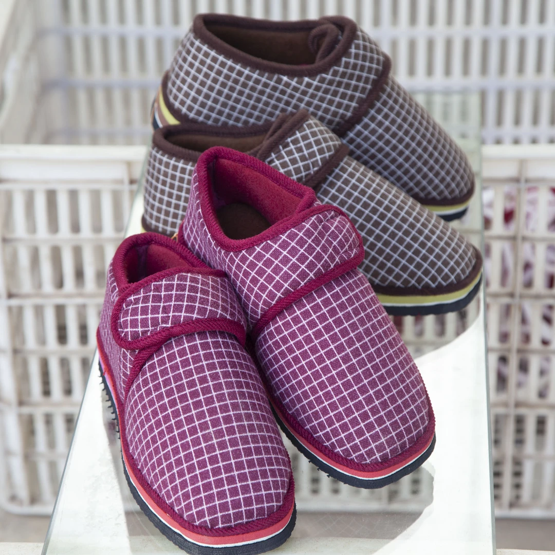 粘扣棉鞋加厚厚底颜色随机发软底防滑保暖冬季包跟