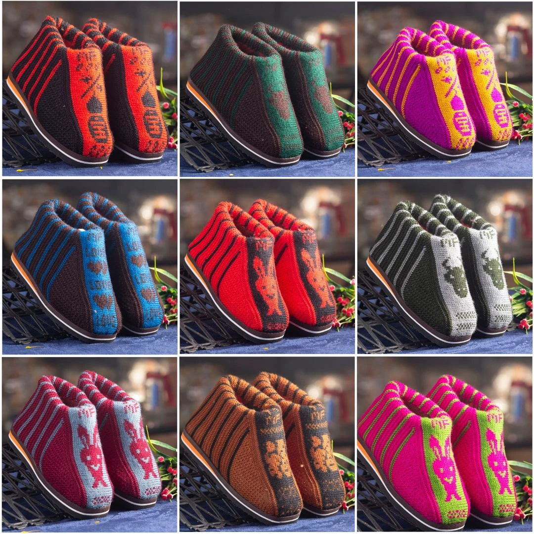 男毛线棉鞋手工上线居家软底秋冬