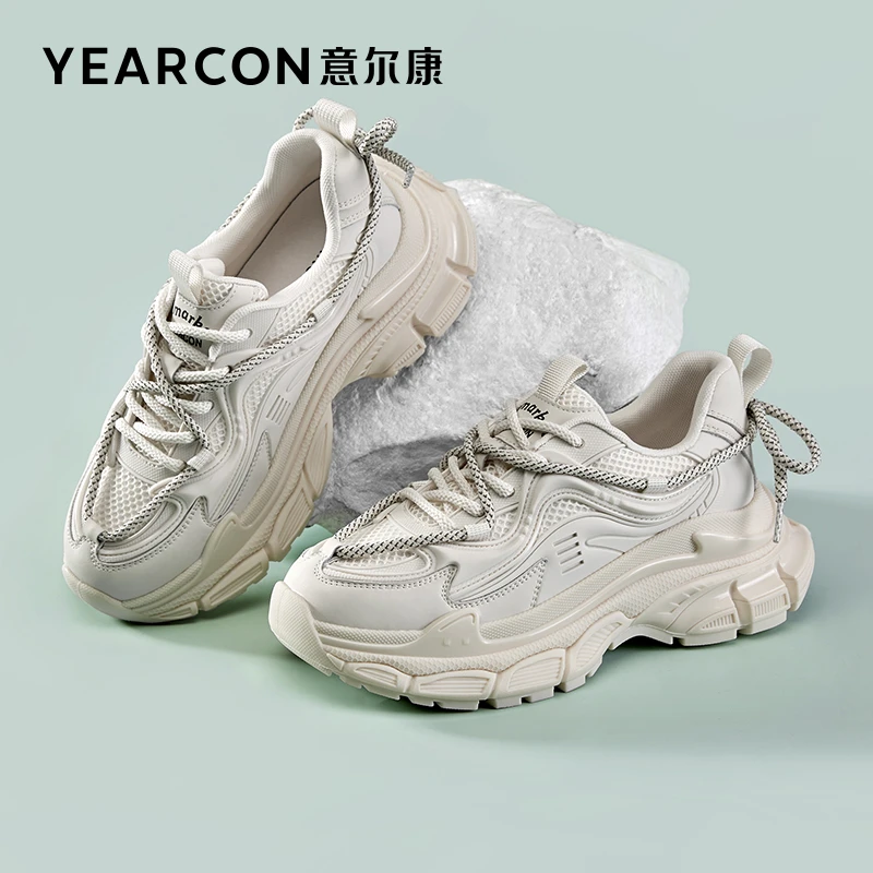 意尔康厚底老爹鞋女款2023春季新款休闲网红超火百搭显脚小运动鞋