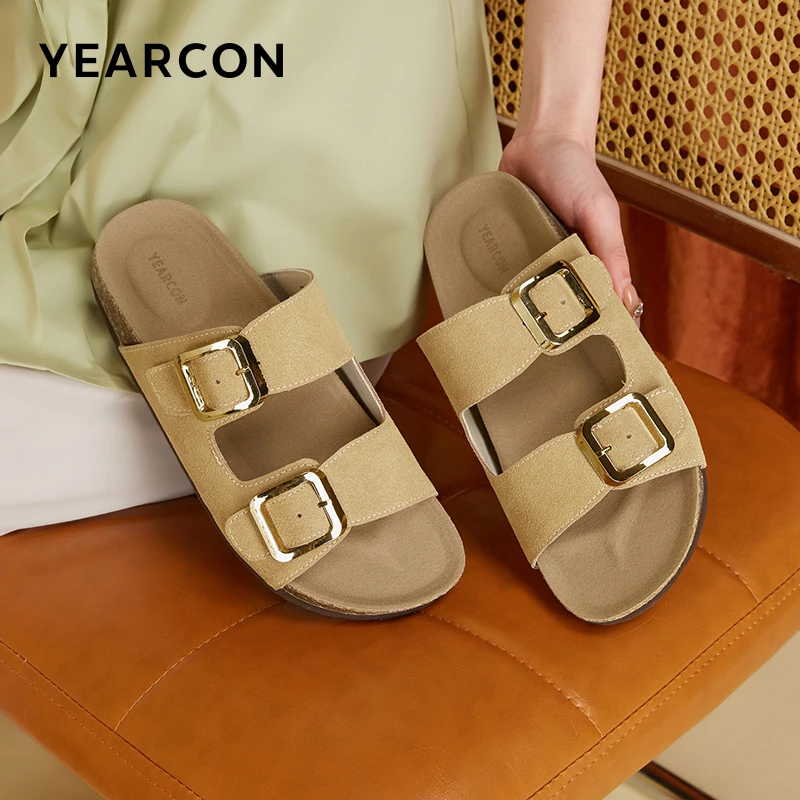 【明星同款】意尔康2024夏季新款金沙慢履勃肯鞋拖鞋凉拖鞋女